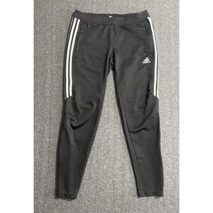 Adidas Women Climacool Striped Tapered Jogger Pants Black Zip Pockets BS3685 M